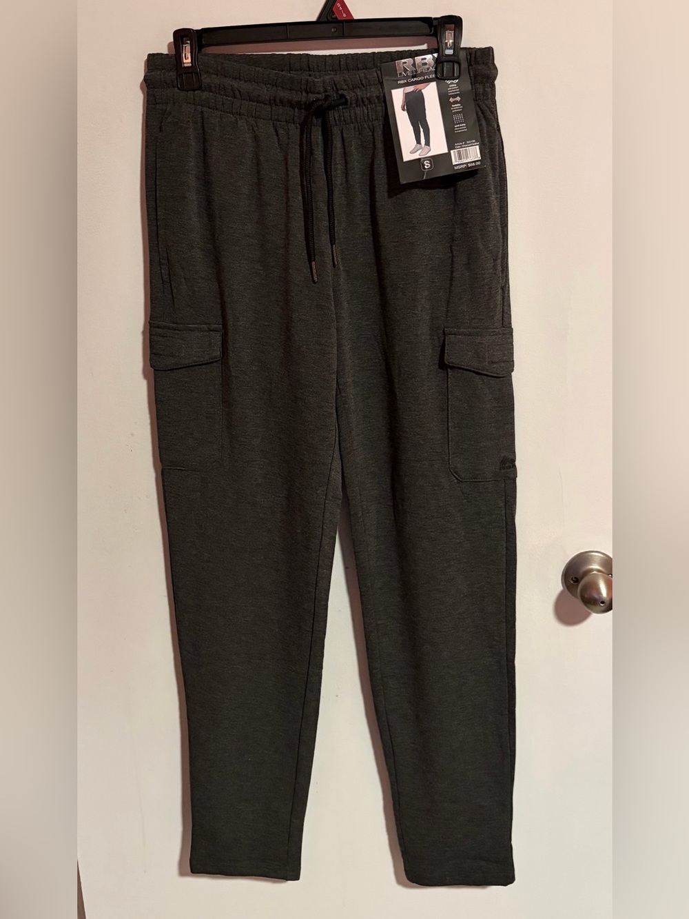 Men’s NWT RBX Charcoal Heather Grey Cargo Fleece Pants